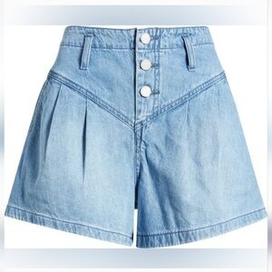 NWT BLANK NYC PLEATED YOKED DENIM SHORTS, SIZE 26
